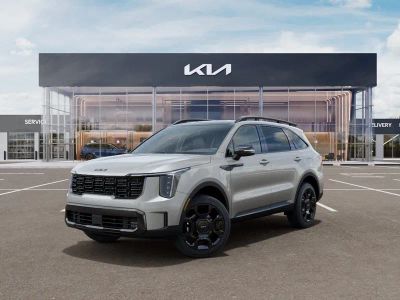 2026 Kia Sorento X-Line EX in Ivory Silver — front three-quarter view