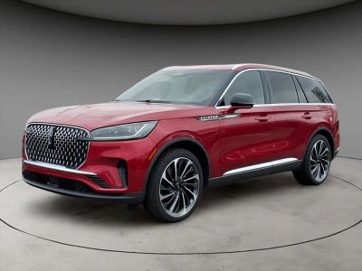 2025 Lincoln Aviator Reserve in Red — front three-quarter view