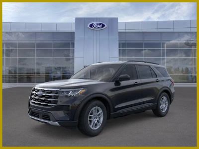 2026 Ford Explorer in Agate Black — front three-quarter view