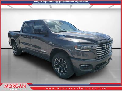 2026 Ram 1500 Laramie in Gray — front three-quarter view
