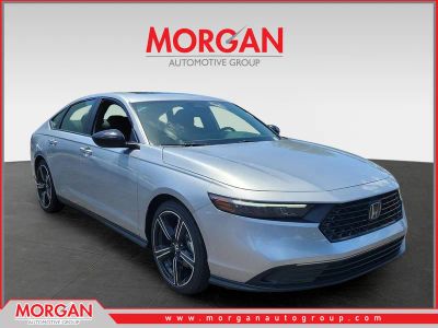 2026 Honda Accord Hybrid Sport in Solar Silver Metallic — front three-quarter view