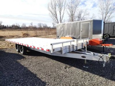 2027 Mid Michigan Trailers 20' 10K, Deckover, Aluminum Frame — front three-quarter view