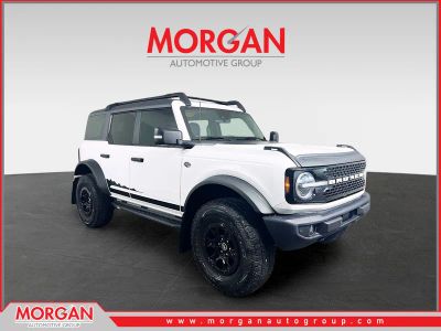2022 Ford Bronco Wildtrak in White — front three-quarter view