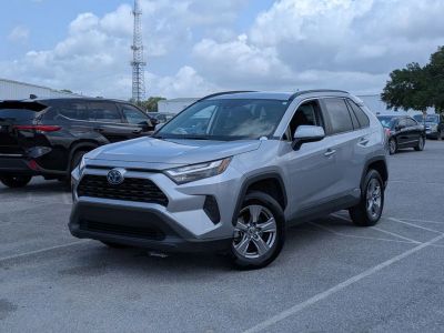 2024 Toyota RAV4 Hybrid XLE in Gray — front three-quarter view