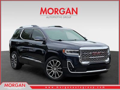 2021 GMC Acadia Denali in Blue — front three-quarter view