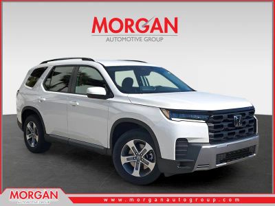 2026 Honda Pilot EX-L in Platinum White Pearl — front three-quarter view