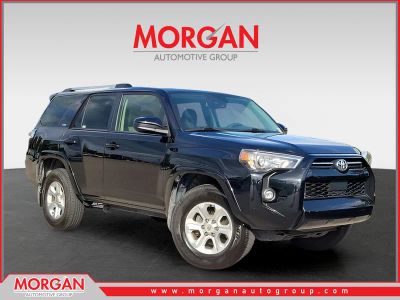 2024 Toyota 4Runner SR5 in Midnight Black Metallic — front three-quarter view