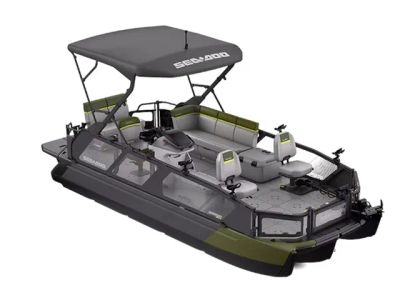 2026 Sea-Doo Switch Fish™ 21 - 300 hp Galvanized — front three-quarter view