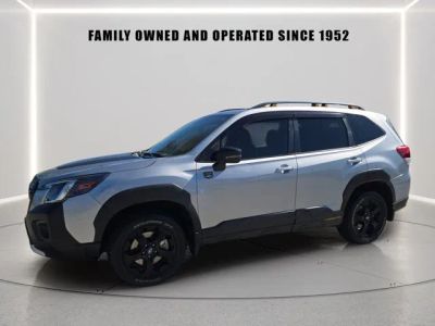 2022 Subaru Forester Wilderness in Ice Silver Metallic — front three-quarter view