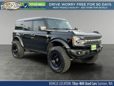 2025 Ford Bronco Badlands Lifted W/ Wheel & Tire Package in Shadow Black — front three-quarter view