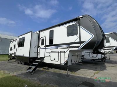 2026 Keystone RV Fuzion Impact Edition in WHITE — front three-quarter view