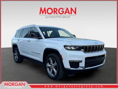 2021 Jeep Grand Cherokee L Limited in Bright White Clearcoat — front three-quarter view