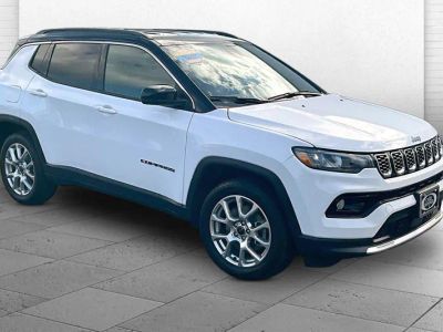 2025 Jeep Compass Limited in Bright White Clea — front three-quarter view