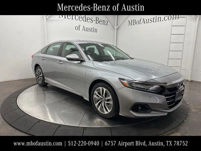 2021 Honda Accord Hybrid EX-L in Silver — front three-quarter view