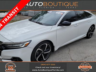 2021 Honda Accord Sedan Sport in White — front three-quarter view