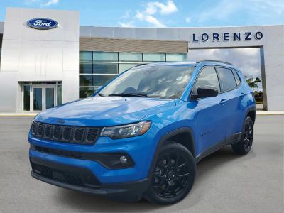 2026 Jeep Compass Latitude Altitude 4WD in Hydro Blue Pearlcoat — front three-quarter view