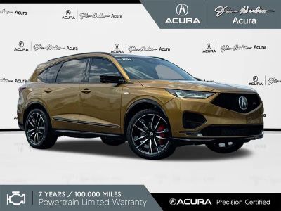 2022 Acura MDX Type S w/Advance Package SH-AWD in Tiger Eye Pearl — front three-quarter view