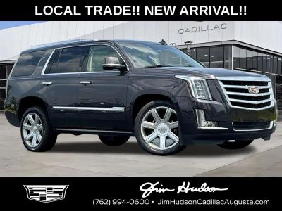 2017 Cadillac Escalade Premium Luxury in Dark Granite — front three-quarter view