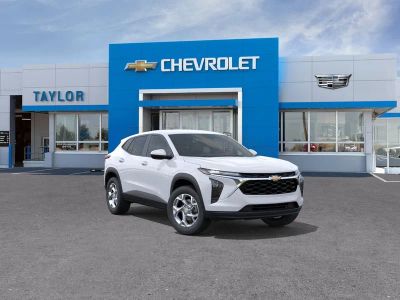 2026 Chevrolet Trax LS in Summit White — front three-quarter view