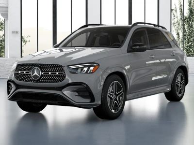 2026 Mercedes-Benz GLE 450 in MANUFAKTUR Alpine Grey — front three-quarter view