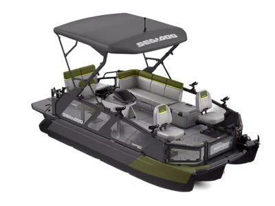 2026 Sea-Doo Switch Fish™ 18 - 230 hp Galvanized — front three-quarter view