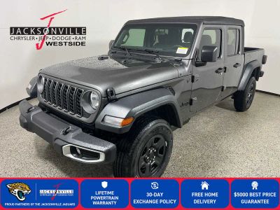 2026 Jeep Gladiator Sport in Granite Crystal Metallic Clear-Coat Exterior Paint — front three-quarter view