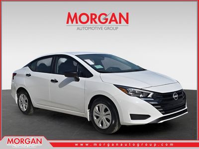 2025 Nissan Versa 1.6 S in White — front three-quarter view
