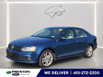 2017 Volkswagen Jetta 1.8T SEL in Silk Blue Metallic — front three-quarter view