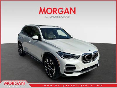 2022 BMW X5 xDrive40i in Mineral White Metallic — front three-quarter view