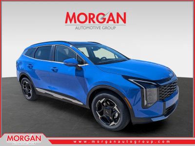 2026 Kia Sportage EX in Nebular Blue — front three-quarter view