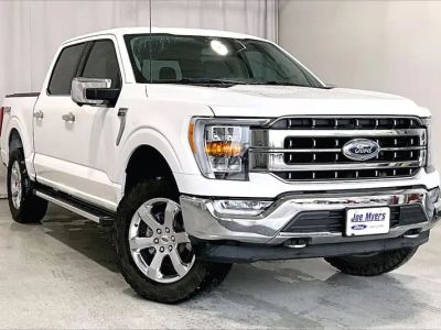 2022 Ford F-150 in Star White Metallic Tri-Coat — front three-quarter view