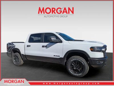 2026 Ram 1500 Rebel in White — front three-quarter view