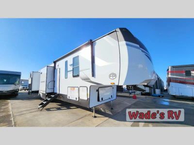 2026 Forest River RV Sandpiper 3844QUAD — front three-quarter view