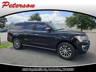 2018 Ford Expedition MAX Limited in Shadow Black — front three-quarter view