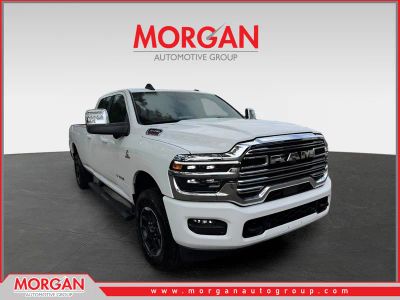 2026 Ram 3500 Laramie in Bright White Clearcoat — front three-quarter view