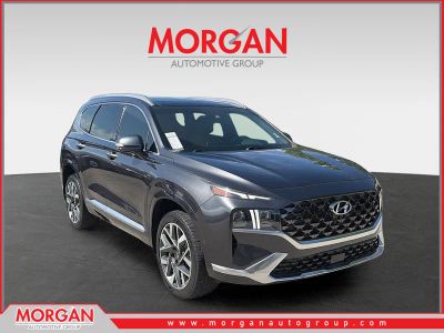 2023 Hyundai Santa Fe Calligraphy in Portofino Gray — front three-quarter view