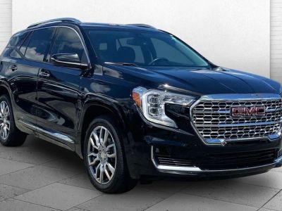 2022 GMC Terrain Denali in Ebony Twilight Metallic — front three-quarter view