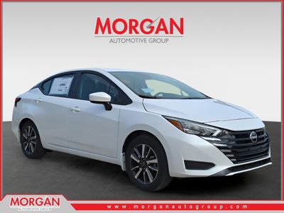 2025 Nissan Versa 1.6 SV in White — front three-quarter view