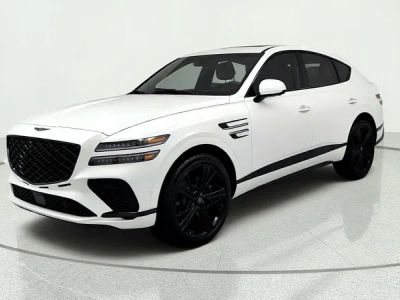 2026 Genesis GV80 Coupe 3.5T E-SC Prestige Black AWD in White — front three-quarter view