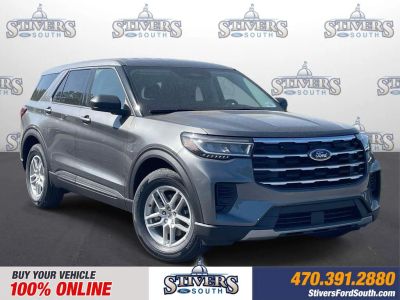 2026 Ford Explorer Active in Gray — front three-quarter view