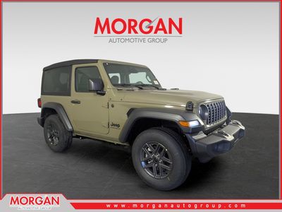 2026 Jeep Wrangler Sport S in Green — front three-quarter view