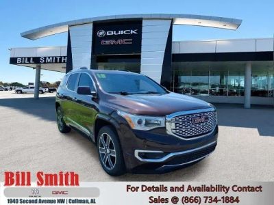 2018 GMC Acadia Denali in Black Cherry Metallic — front three-quarter view