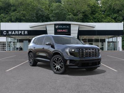 2026 GMC Acadia Denali Ultimate in Ebony Twilight Metallic — front three-quarter view