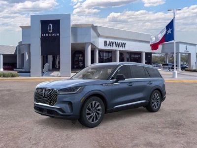 2026 Lincoln Aviator Premiere in Blue Metallic — front three-quarter view