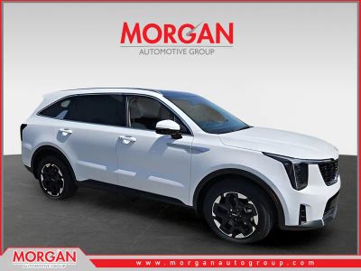 2025 Kia Sorento S in White — front three-quarter view