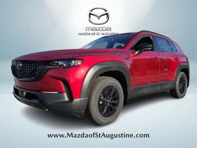 2026 Mazda CX-50 Hybrid Premium in Red — front three-quarter view