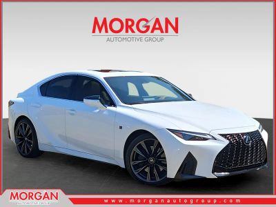 2025 Lexus IS 350 F SPORT Design in White — front three-quarter view