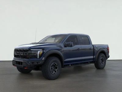 2026 Ford F-150 Raptor in Antimatter Blue Metallic — front three-quarter view