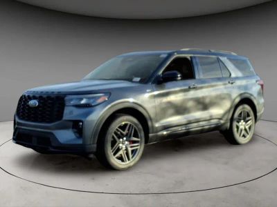 2026 Ford Explorer ST-Line in Gray Metallic — front three-quarter view