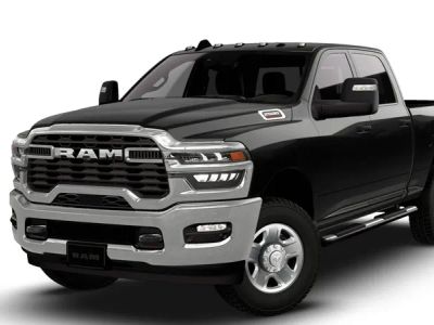 2026 RAM Ram 2500 Tradesman Crew Cab 4x4 in Diamond Black Crystal Pearl-Coat Exterior Paint — front three-quarter view
